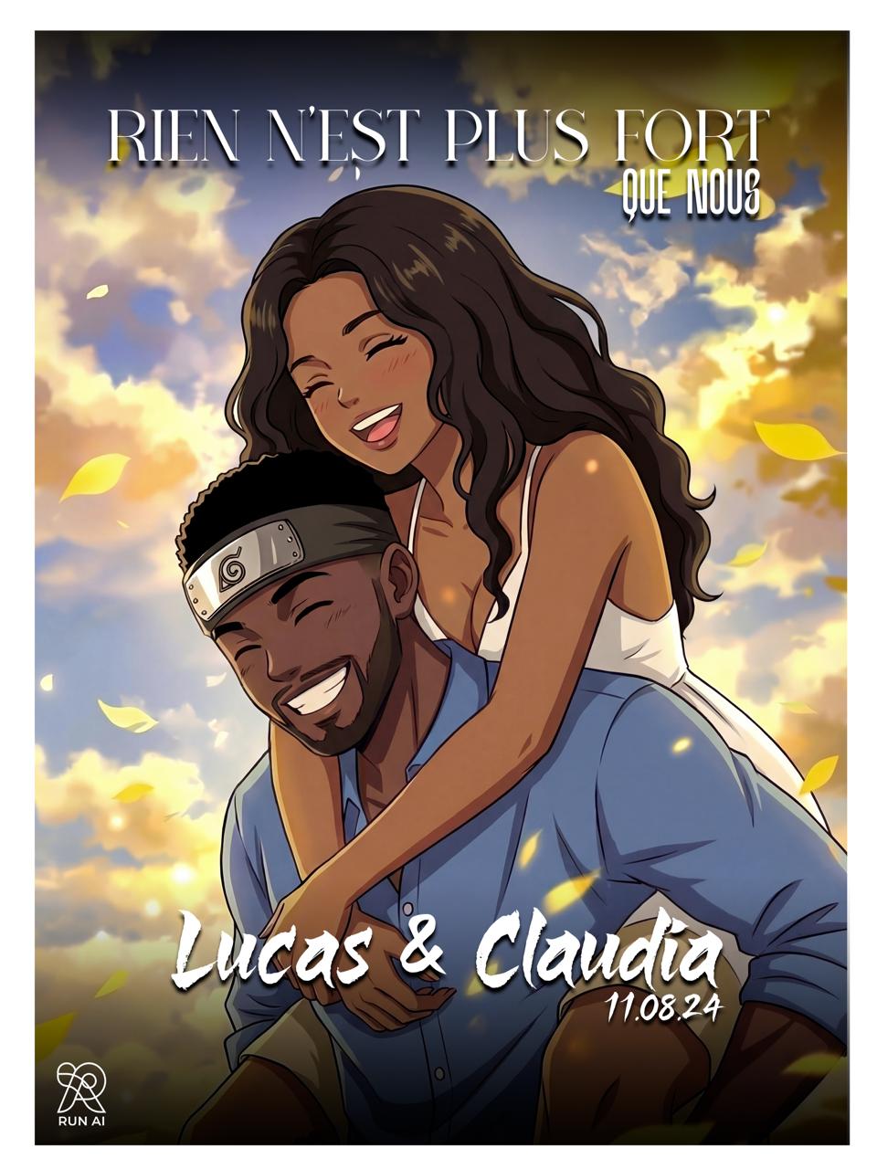 Cadre de Couple – Illustration Manga personnalisé