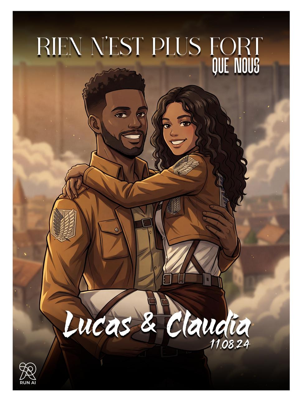 Cadre de Couple – Illustration Manga personnalisé