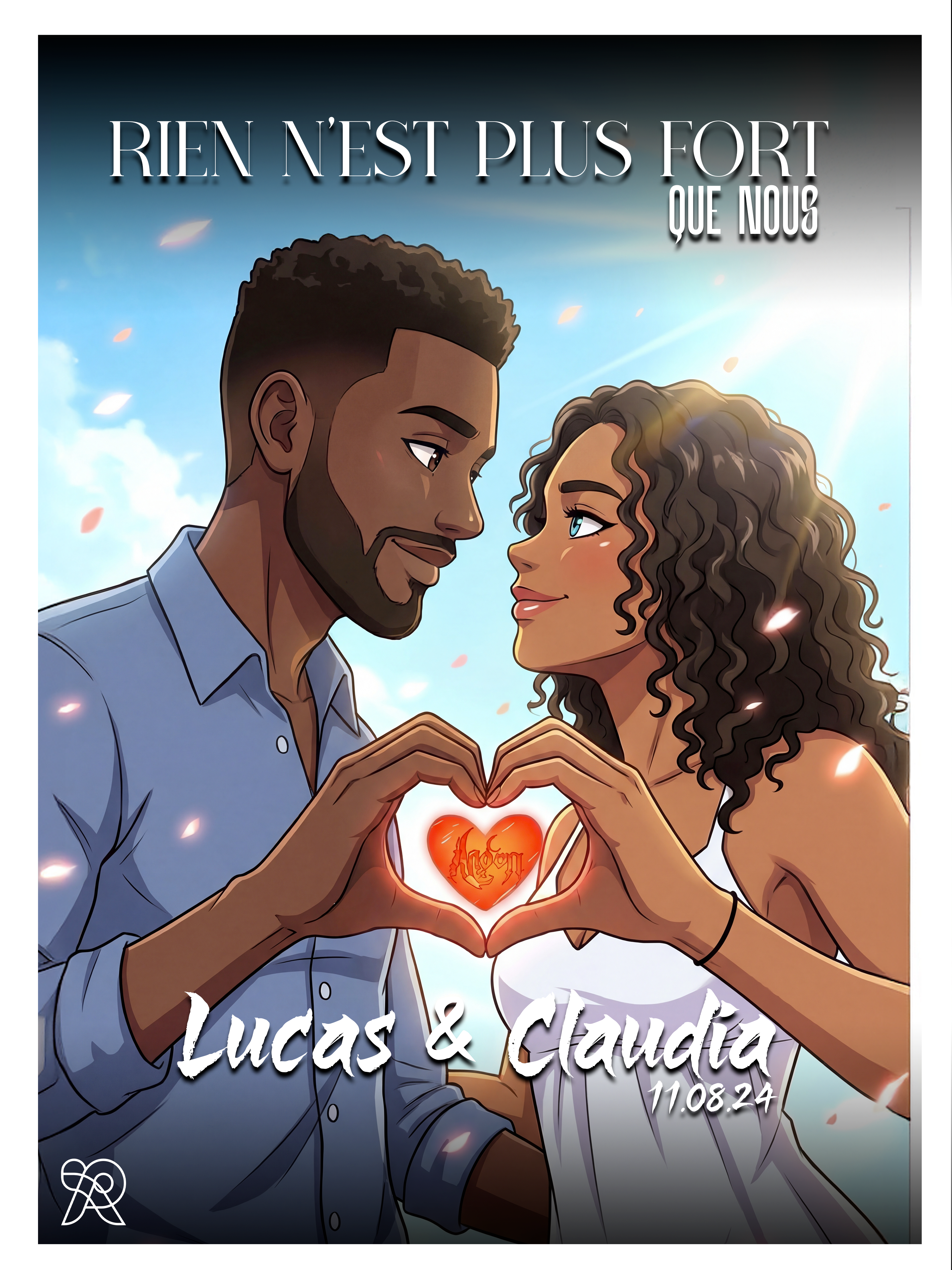 Cadre de Couple – Illustration Manga personnalisé