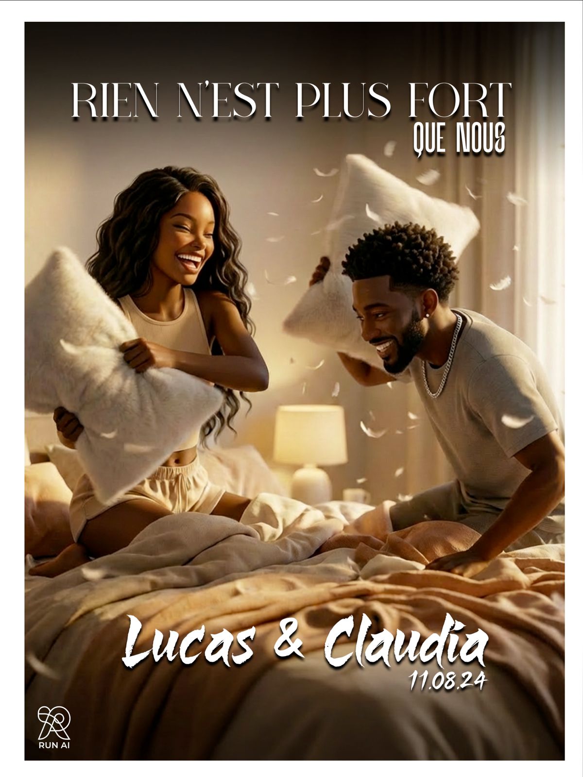 Cadre de Couple personnalisé – Illustration 3D Cinématographique